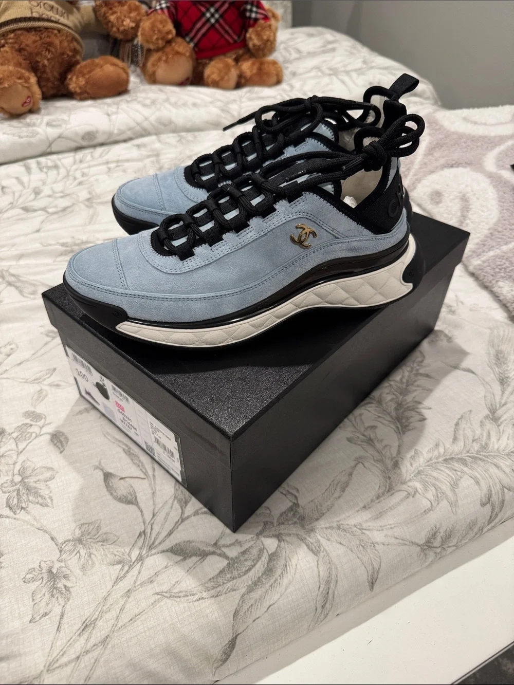Authentic CHANEL Light Blue sneakers